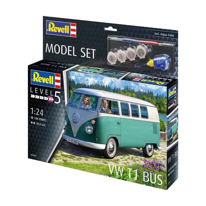 Load image into Gallery viewer, Revell modelbouwpakket - vw t1 bus 1:24 - 146dlg. - incl. basiskleuren verf
