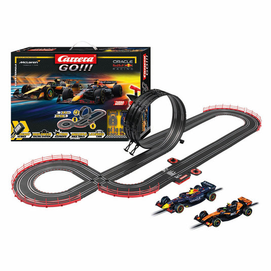 Carrera go!!! racebaan super formula - m. verstappen, no.1 vs. l. norris, no.4