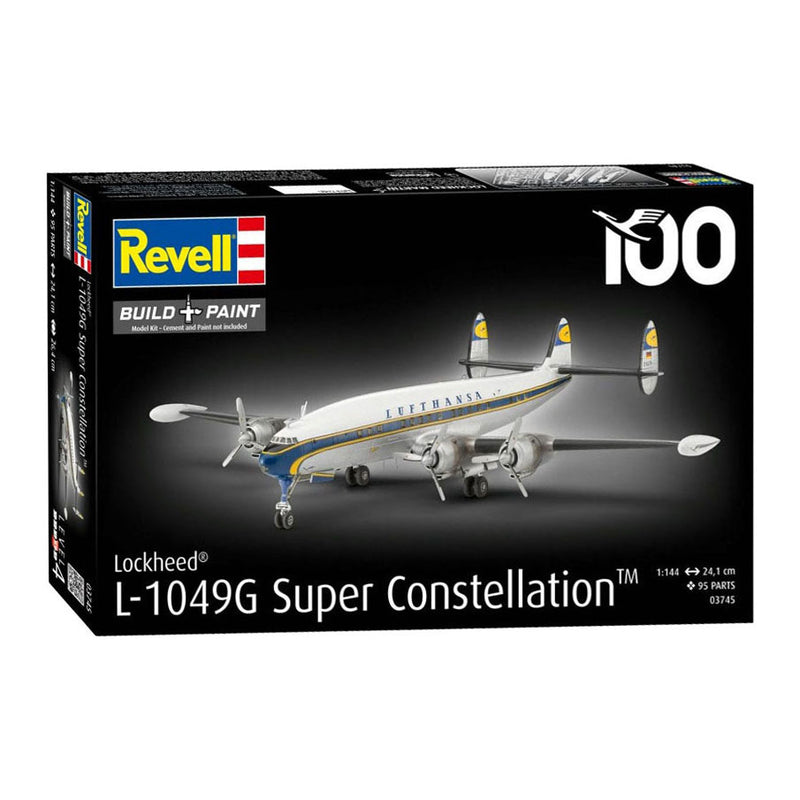 Afbeelding laden in galerijviewer, Revell modelbouwpakket vliegtuigen - 03745 lockheed l.1049g super constellation - lufthansa 100 - duits passagiersvliegtuig plastic - 1:144 - modelbouw

