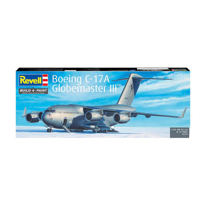 Load image into Gallery viewer, Revell modelbouwpakket boeing c-17a globemaster iii 1:144 - 137dlg.
