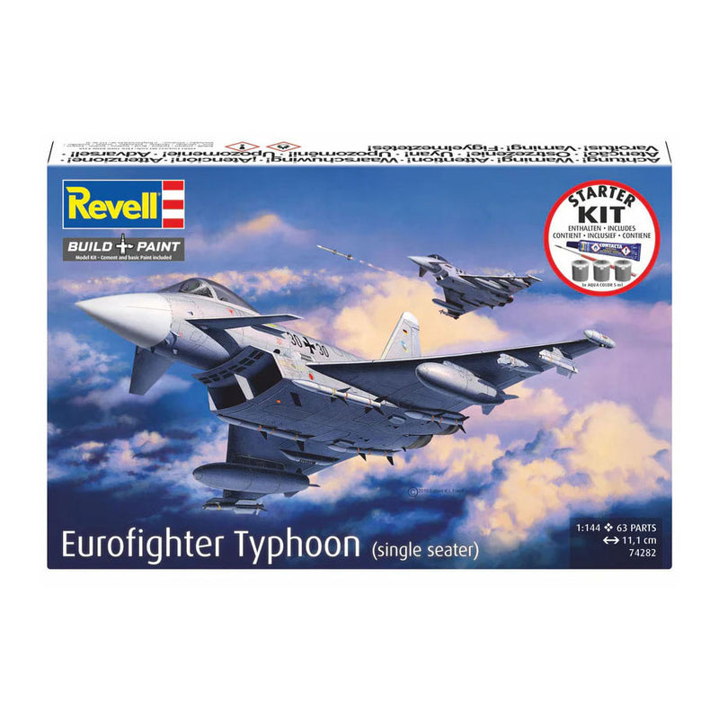 Load image into Gallery viewer, Revell modelbouwpakket starter kit eurofighter typhoon (single seater) 1:144 - 63dlg.
