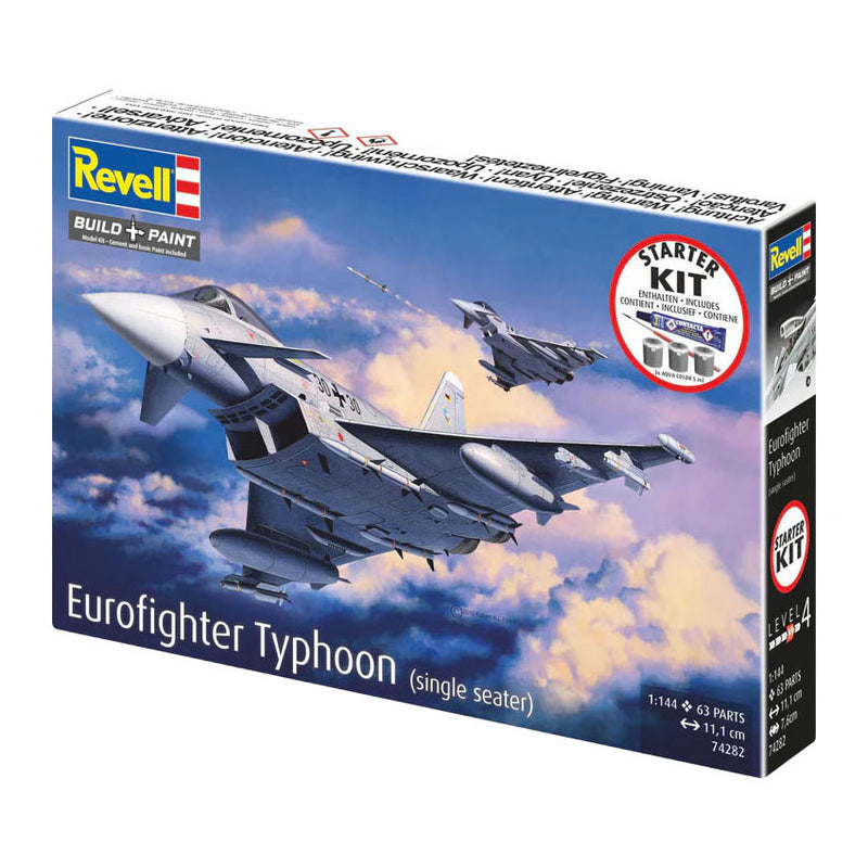 Load image into Gallery viewer, Revell modelbouwpakket starter kit eurofighter typhoon (single seater) 1:144 - 63dlg.

