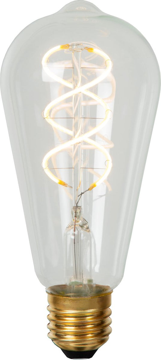 Lucide st64 - filament lamp - ø 6,4 cm - led - e27 - 1x4,9w 2200k - transparant
