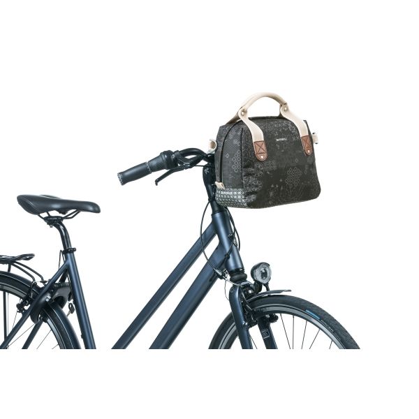 Load image into Gallery viewer, Basil Bohème City Bag - elegante groene hand-, schouder- en stuurtas voor dames, geschikt voor elektrische fietsen en stadsfietsen - zwart
