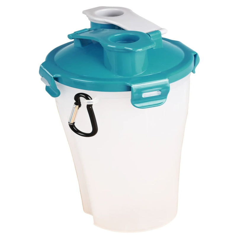 Load image into Gallery viewer, Flamingo flamingo huisdierenreisbeker 2-in-1 trinka blauw en grijs
