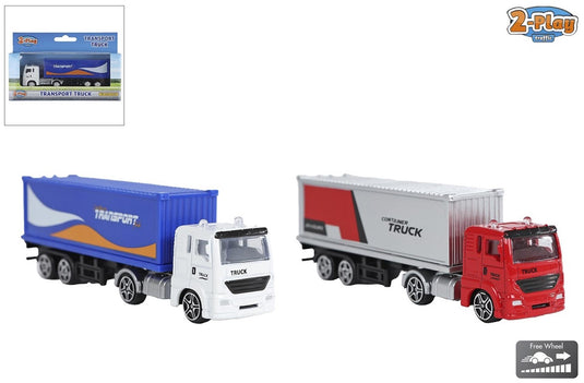2-play vrachtwagen die-cast, 12cm