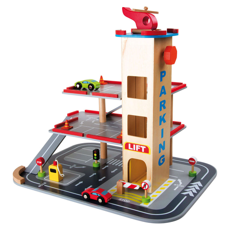 Load image into Gallery viewer, Small foot - houten parkeergarage met accessoires
