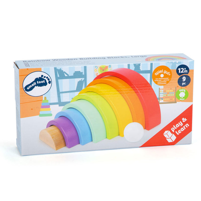 Afbeelding laden in galerijviewer, Small foot - houten bouwblokken regenboog, 9dlg.
