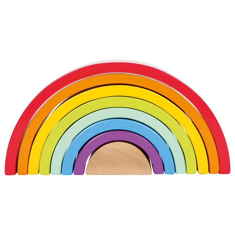 Afbeelding laden in galerijviewer, Small foot - houten bouwblokken regenboog, 9dlg.
