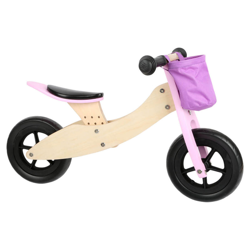 Load image into Gallery viewer, Small foot - houten driewieler en loopfiets 2in1 maxi roze
