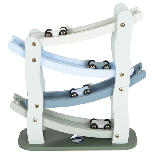 Small foot - houten autobaan blauw met 4 auto's