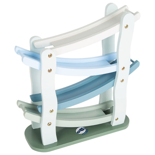 Small foot - houten autobaan blauw met 4 auto's