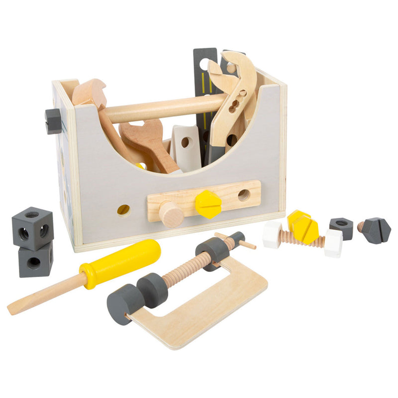 Load image into Gallery viewer, Small foot - houten gereedschapskist 2in1, 28dlg.

