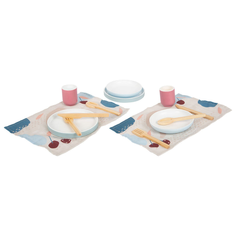 Load image into Gallery viewer, Small foot - houten bestekset met placemats, 18dlg.
