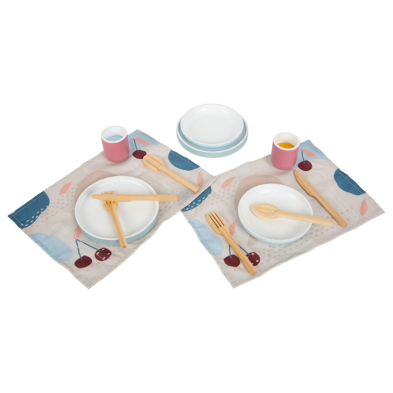 Load image into Gallery viewer, Small foot - houten bestekset met placemats, 18dlg.
