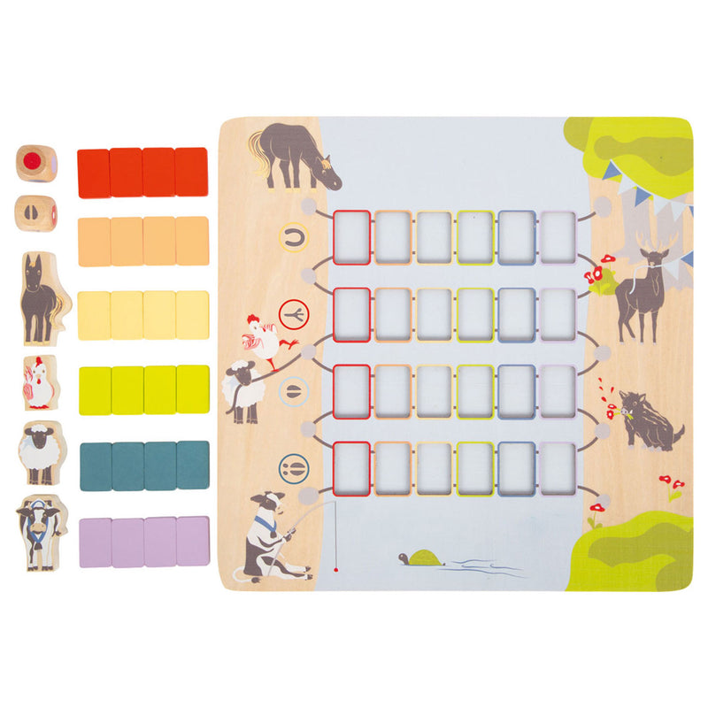 Load image into Gallery viewer, Small foot - houten spel brug oversteken dieren
