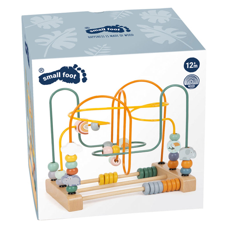 Load image into Gallery viewer, Small foot - houten motoriekspiraal safari met kralen
