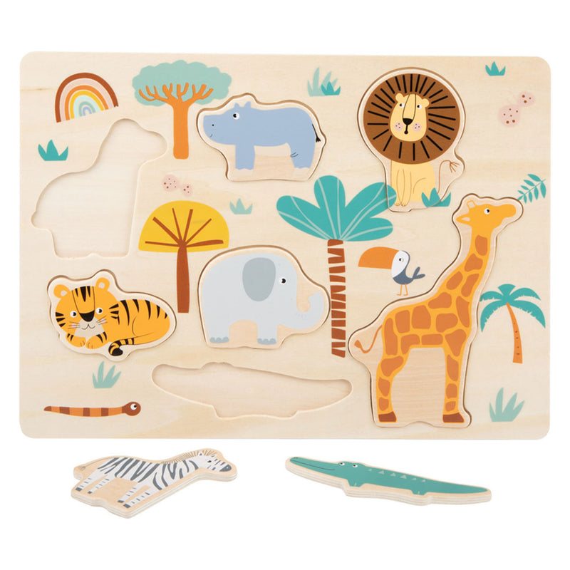 Afbeelding laden in galerijviewer, Small foot - houten puzzel safari
