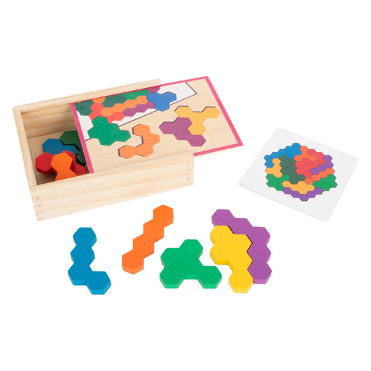 Small foot - houten vormenpuzzel hexagon