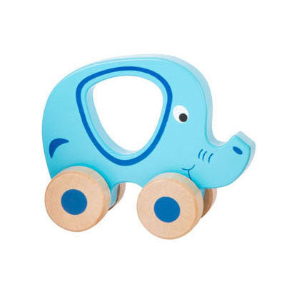 Small foot - houten duwfiguur dier op wielen