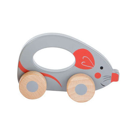 Small foot - houten duwfiguur dier op wielen