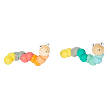 Small foot - houten motoriek rups pastel