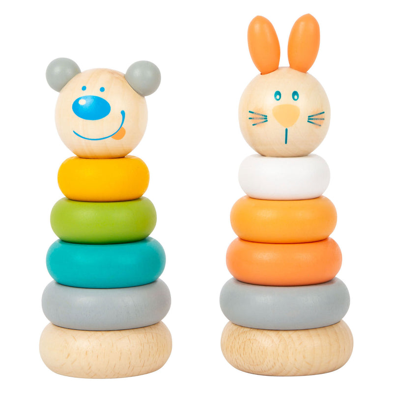 Load image into Gallery viewer, Small foot - houten stapeltoren dier pastel, 6dlg.
