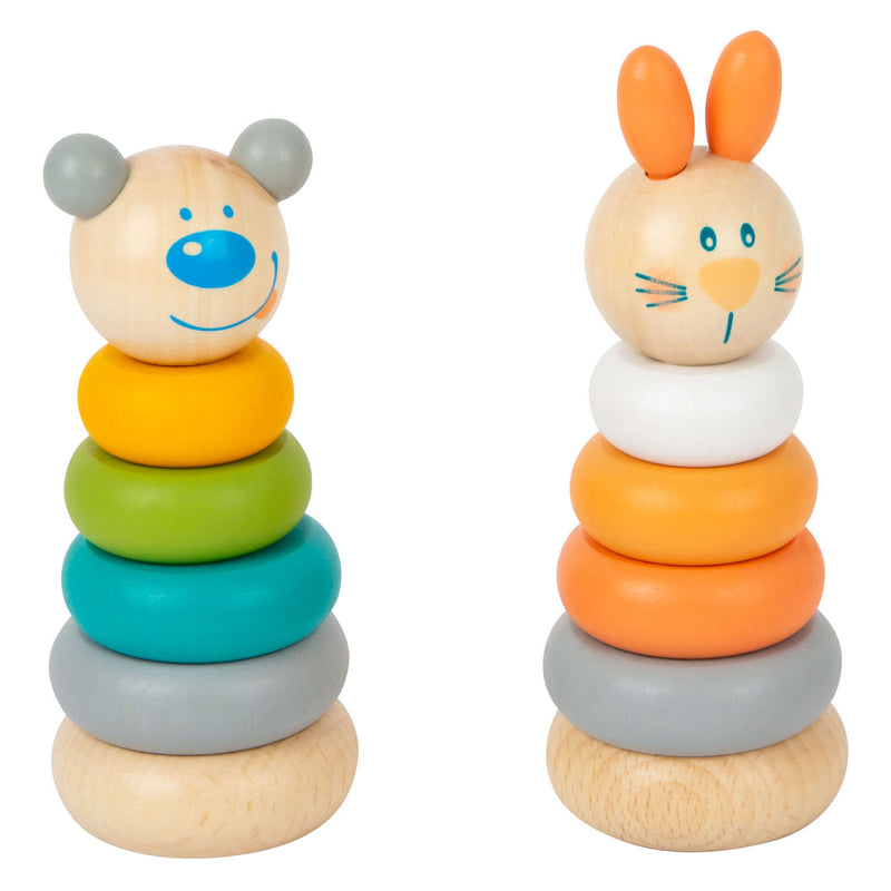 Load image into Gallery viewer, Small foot - houten stapeltoren dier pastel, 6dlg.
