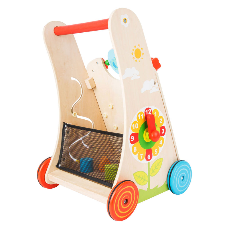 Afbeelding laden in galerijviewer, Small foot - houten baby walker loopwagen kleurrijk
