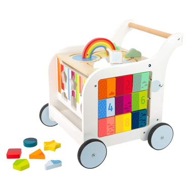 Small foot - houten baby walker loopwagen bloemen