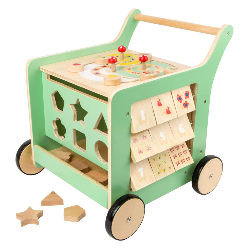 Load image into Gallery viewer, Small foot - houten baby walker loopwagen activiteitencentrum
