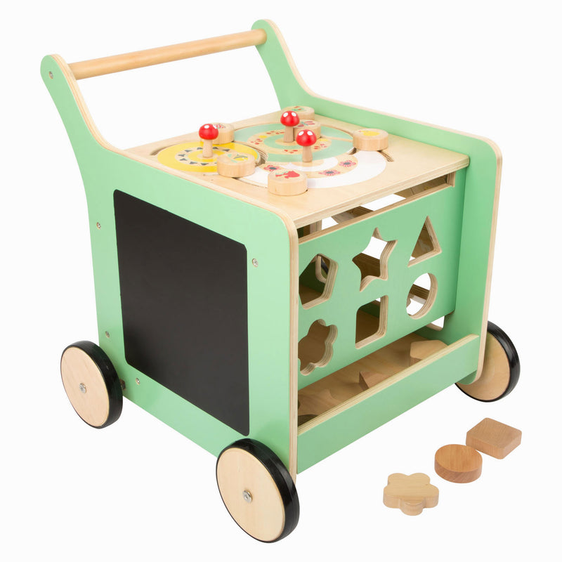 Load image into Gallery viewer, Small foot - houten baby walker loopwagen activiteitencentrum
