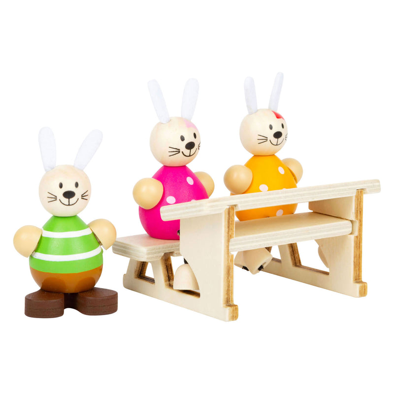 Load image into Gallery viewer, Small Foot Houten Poppenhuis Konijnen School Klas Speelset
