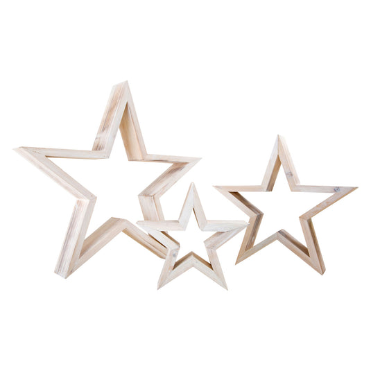 Small foot - houten decoratieve sterren, 3st.