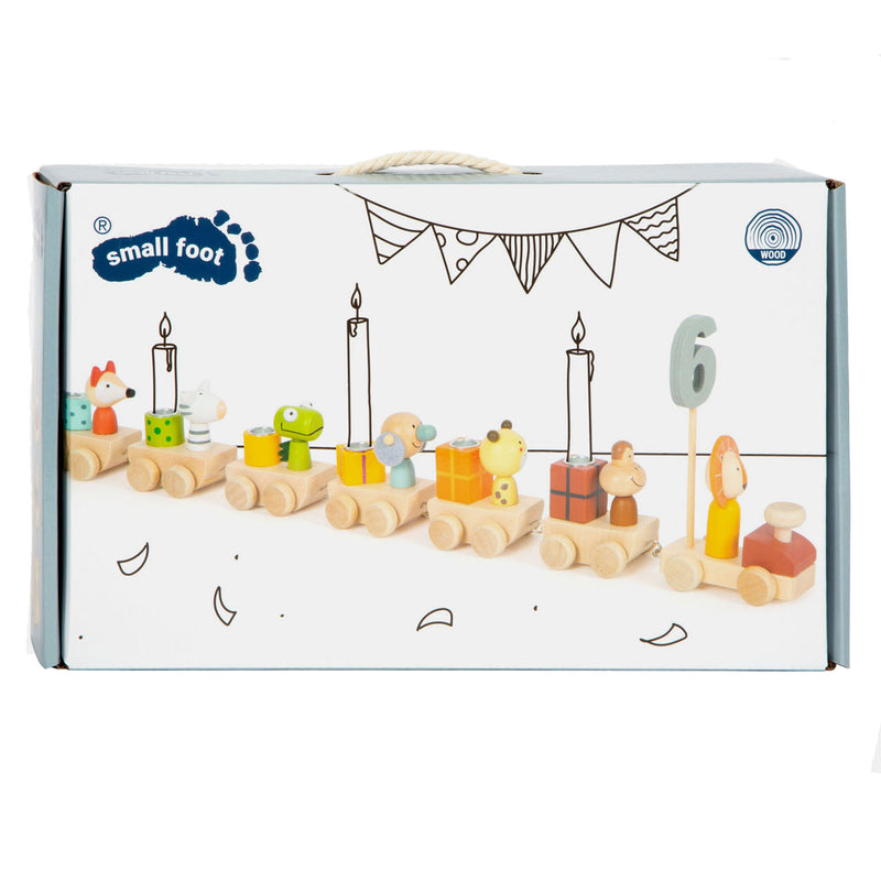 Load image into Gallery viewer, Small Foot Houten Verjaardagstrein Dieren met Cijfers

