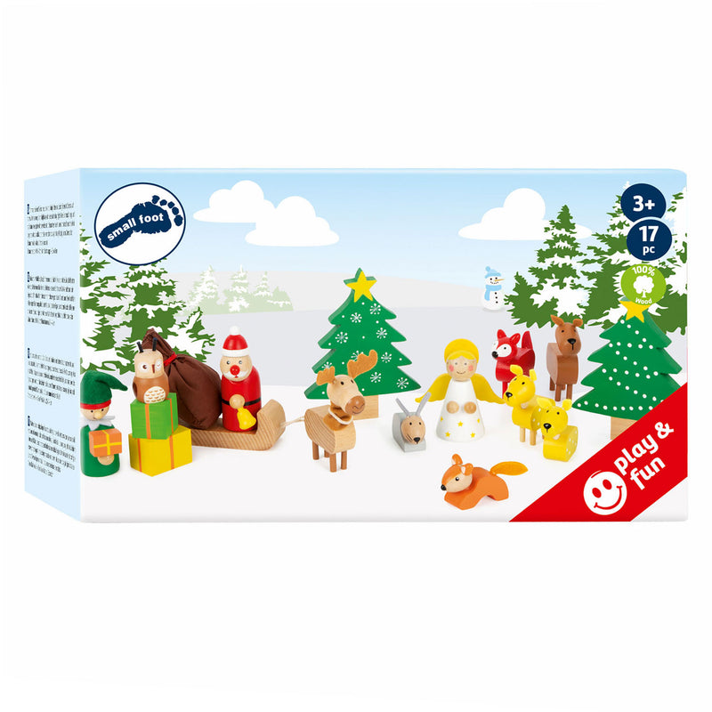 Load image into Gallery viewer, Small Foot Houten Dieren Kerstmis in het Bos Speelset, 17dlg.
