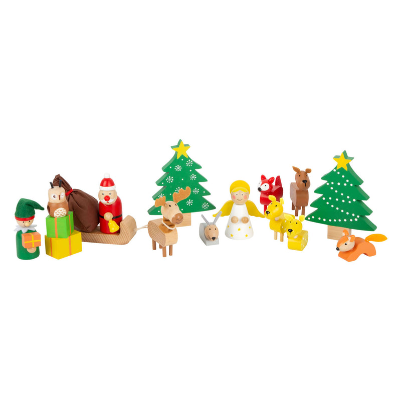 Load image into Gallery viewer, Small Foot Houten Dieren Kerstmis in het Bos Speelset, 17dlg.
