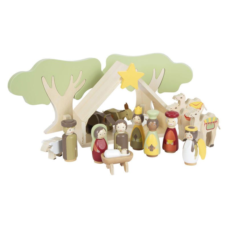 Load image into Gallery viewer, Small foot - houten kerstkribbe speelset
