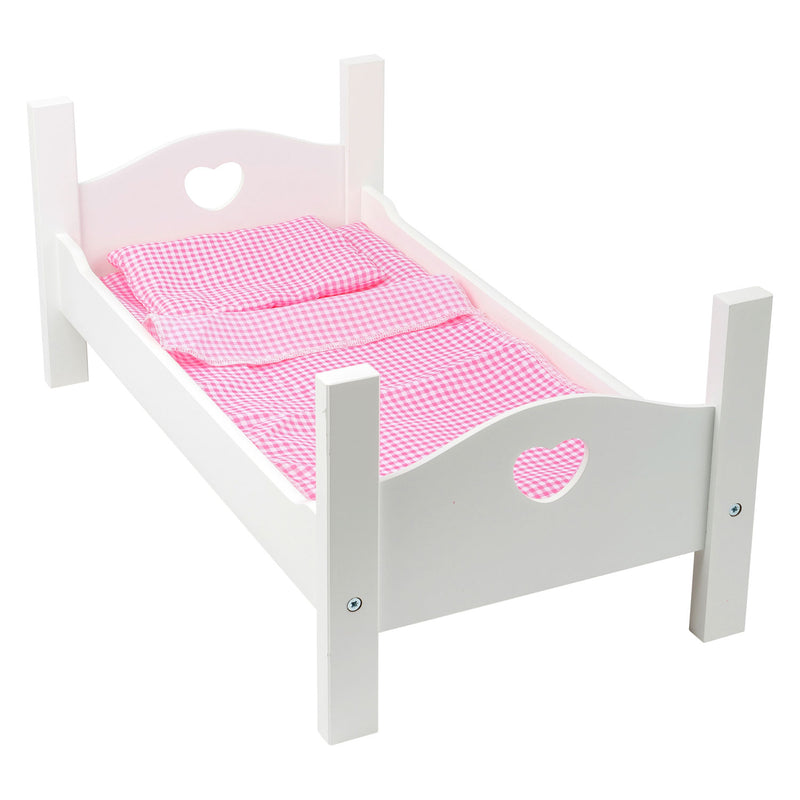 Load image into Gallery viewer, Small foot - houten poppenbed wit met beddengoed, 4dlg.
