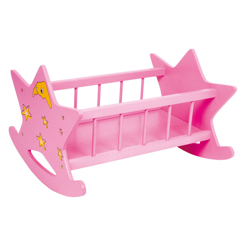 Load image into Gallery viewer, Small foot - houten poppenbed ster roze
