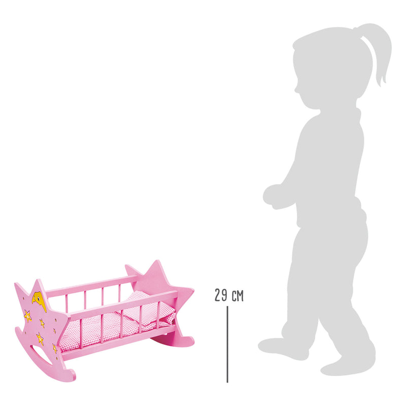 Load image into Gallery viewer, Small foot - houten poppenbed ster roze
