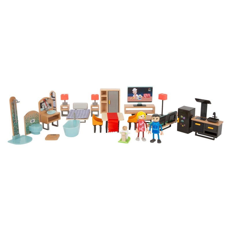 Load image into Gallery viewer, Small foot - houten poppenhuis meubeltjes modern complete set, 31dlg.
