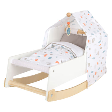 Small foot - houten schommel poppenbed little button