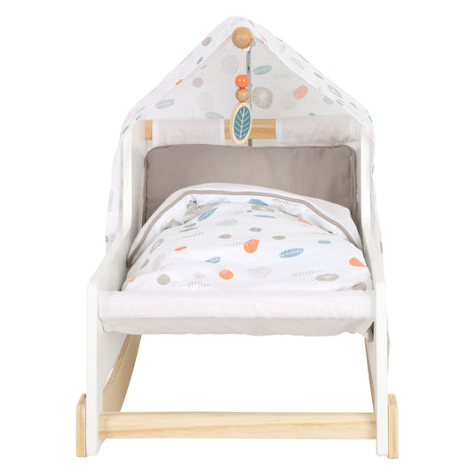 Small foot - houten schommel poppenbed little button