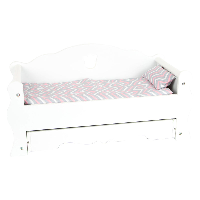 Load image into Gallery viewer, Small foot - houten poppenbed met lade en beddengoed, 4dlg.
