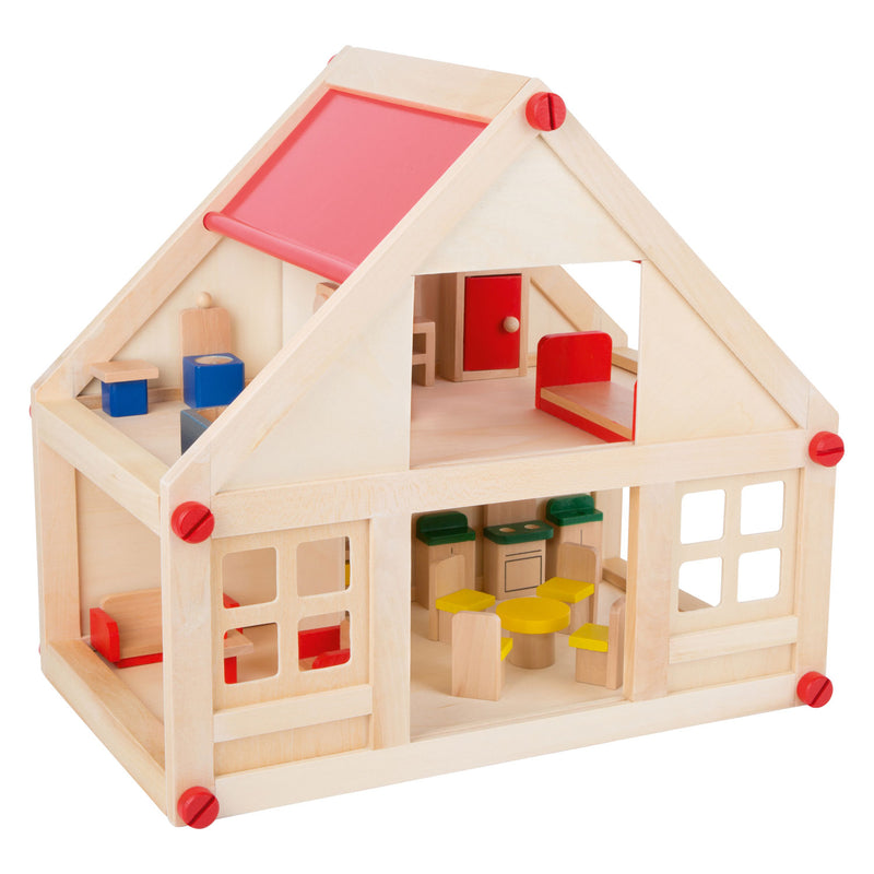 Load image into Gallery viewer, Small Foot Houten Poppenhuis met Meubeltjes, 23dlg.
