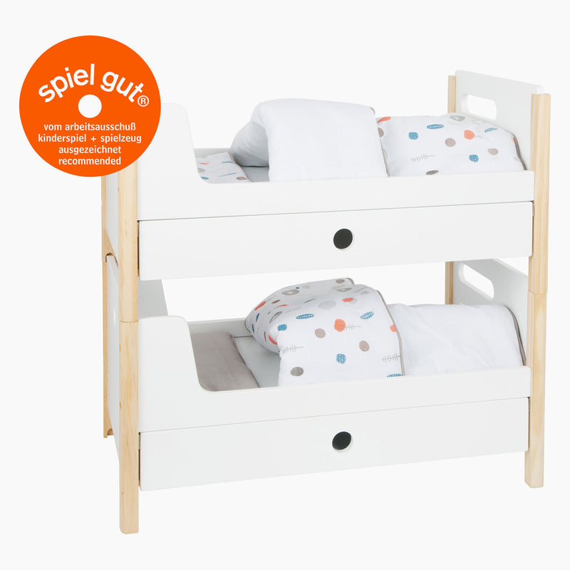 Afbeelding laden in galerijviewer, Small foot - houten poppenhoogslaper little button met beddengoed, 6dlg.
