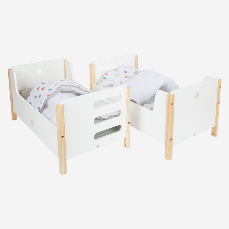 Afbeelding laden in galerijviewer, Small foot - houten poppenhoogslaper little button met beddengoed, 6dlg.
