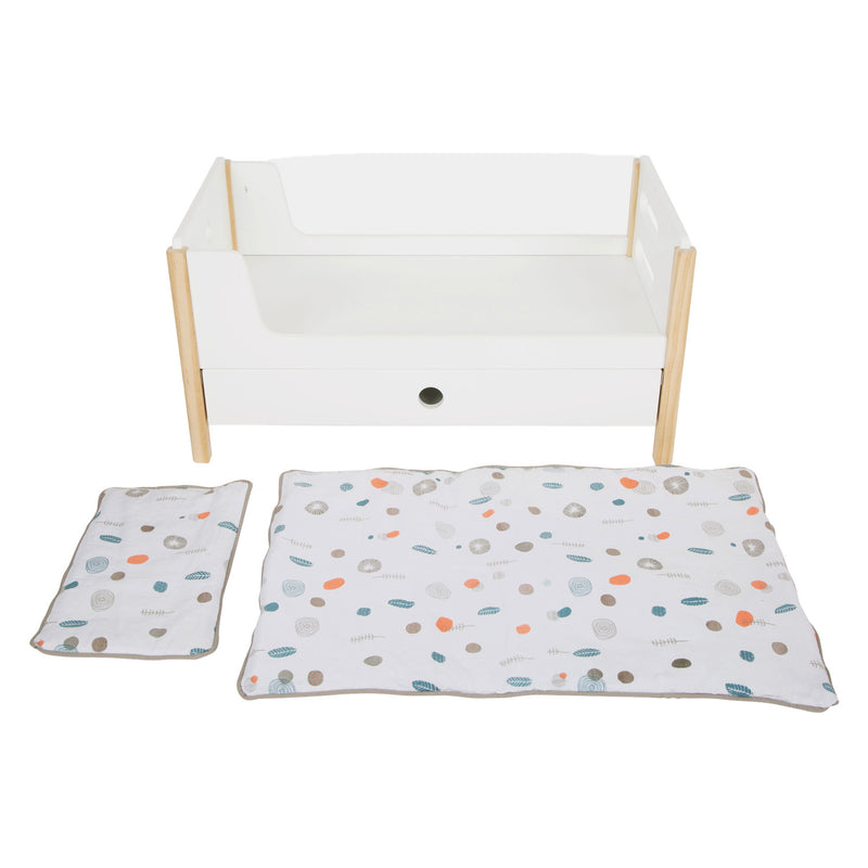 Afbeelding laden in galerijviewer, Small foot - houten poppenhoogslaper little button met beddengoed, 6dlg.
