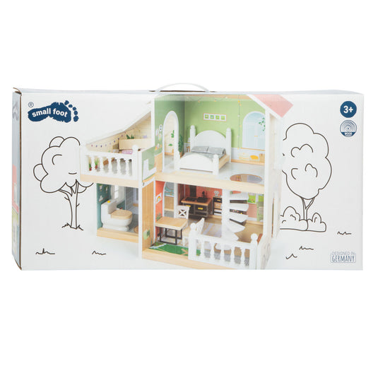 Small foot - houten urban villa poppenhuis met meubeltjes, 9dlg.